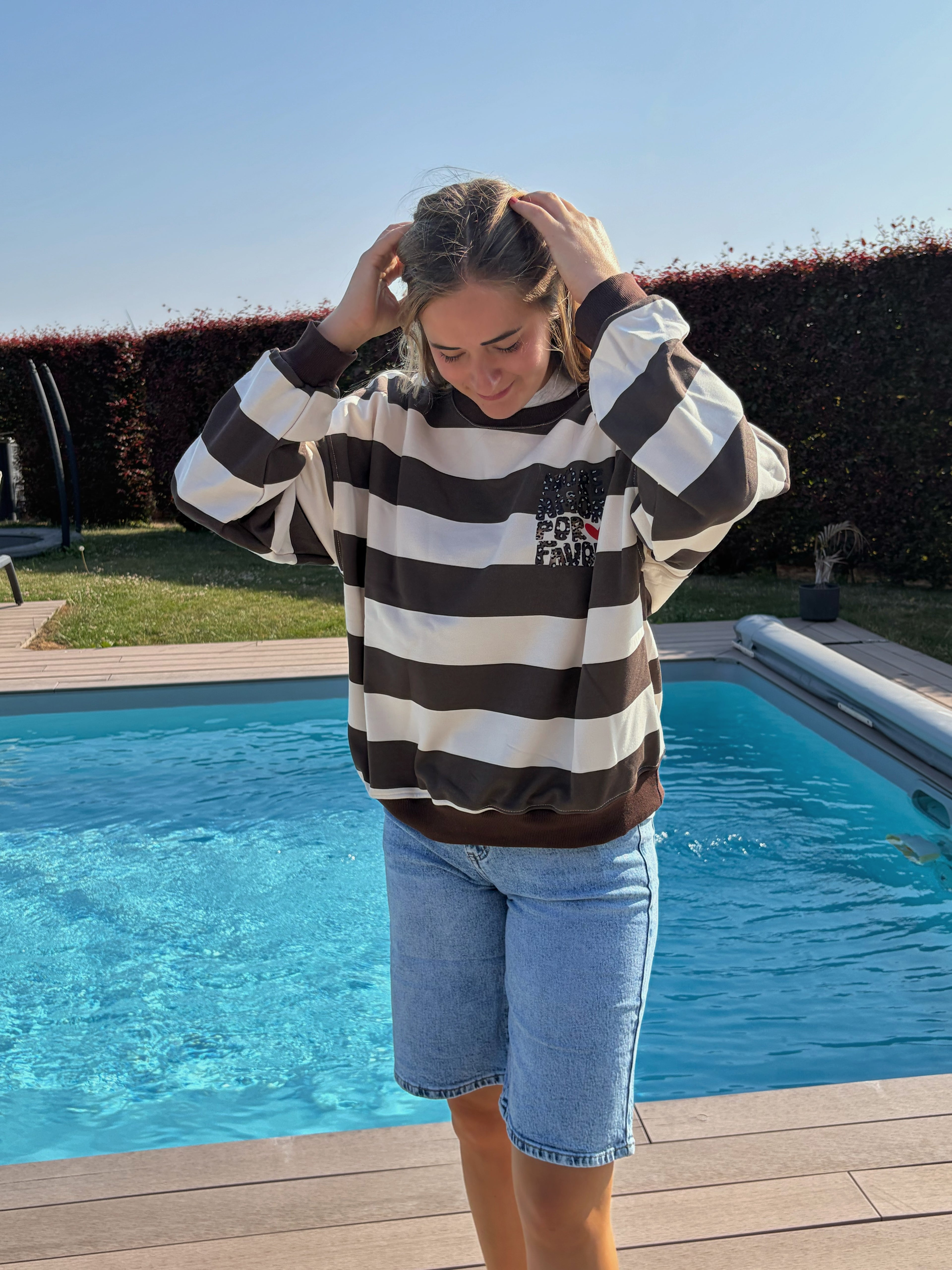 Pull Scarlett - Pull rayé à message