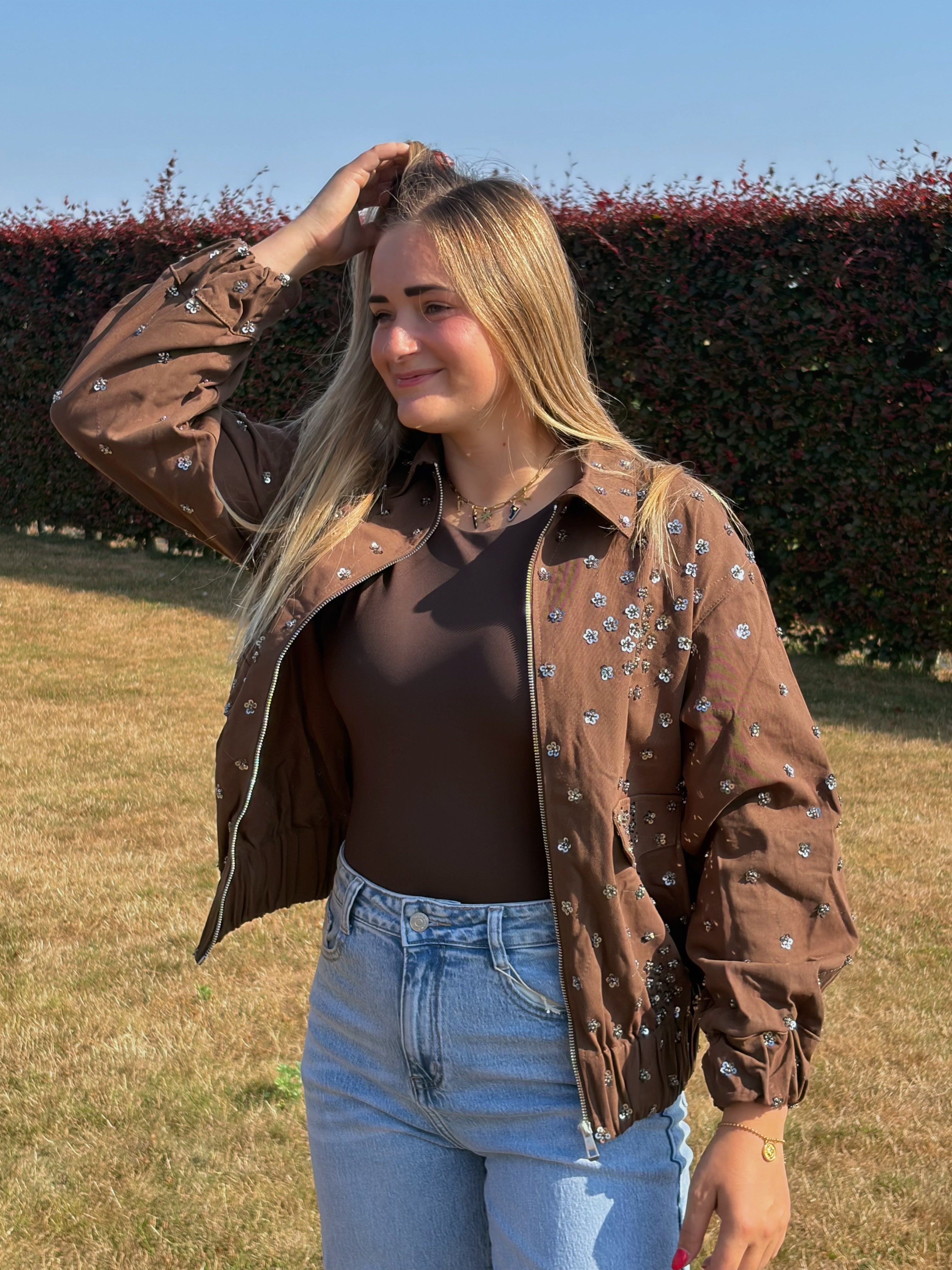 Veste Zoé -Veste bomber à strass