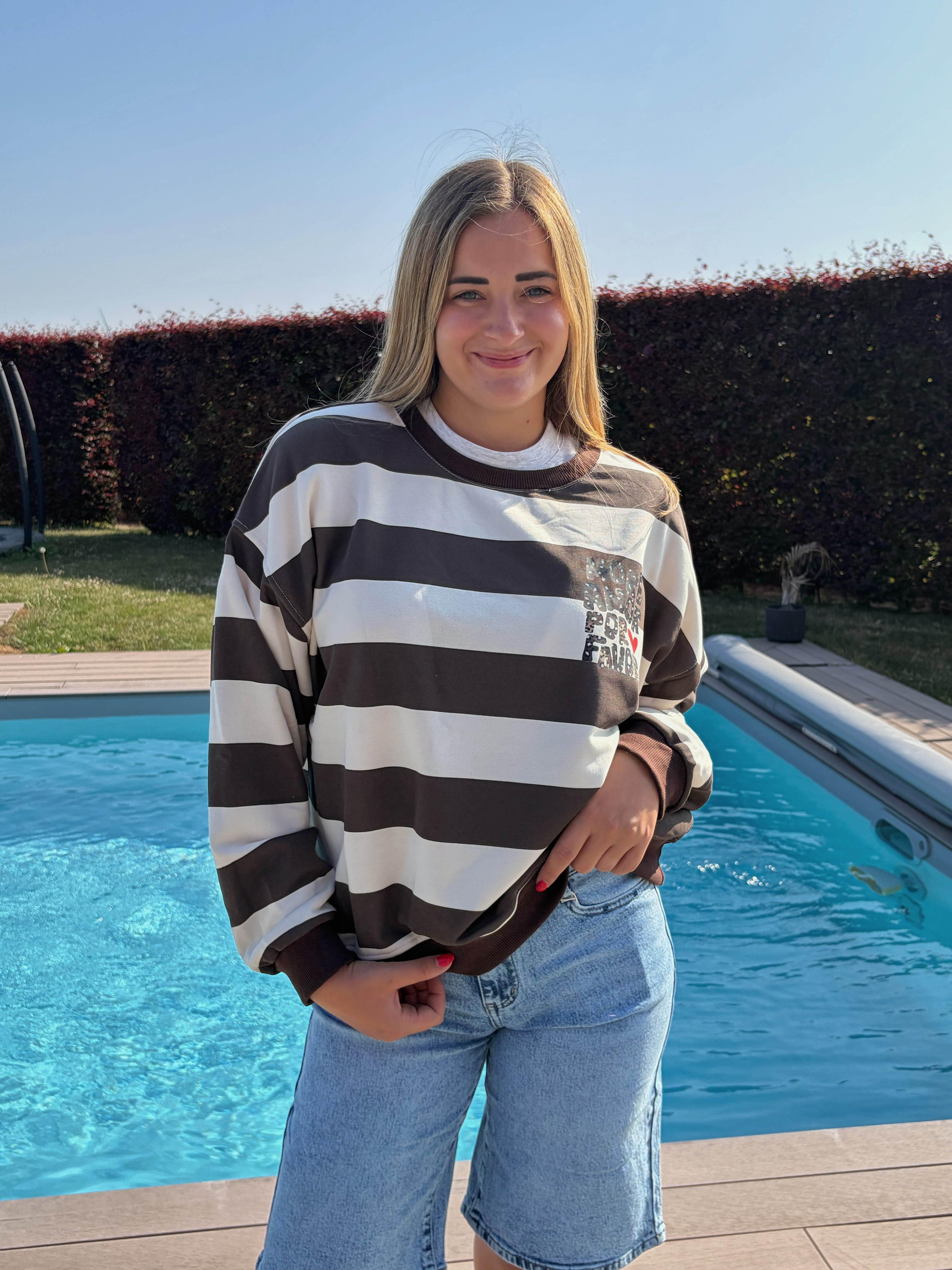 Pull Scarlett - Pull rayé à message