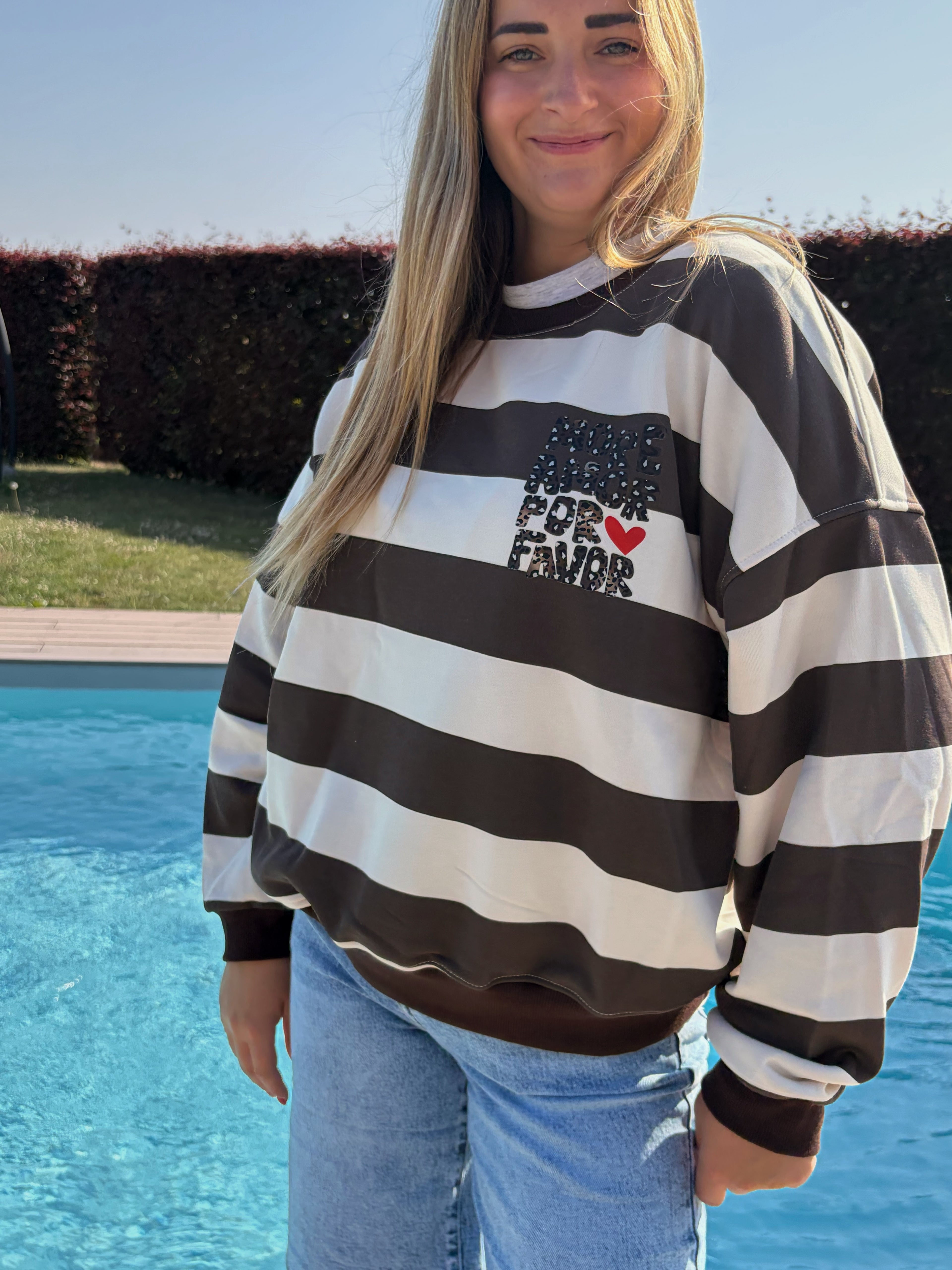 Pull Scarlett - Pull rayé à message